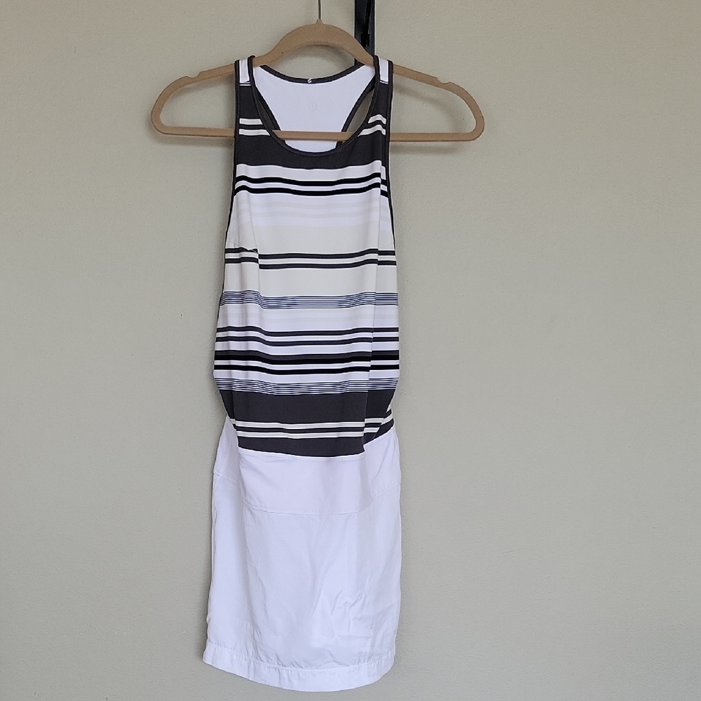Lululemon dress white with gray stripes